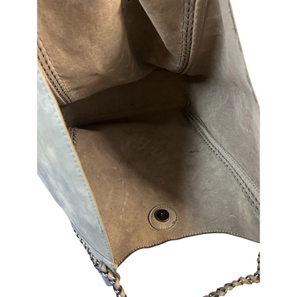 Gray‎ Faux Leather Tote Chain Strap Unbranded Shoulder Bag Large Slouchy Purse - Picture 5 of 5